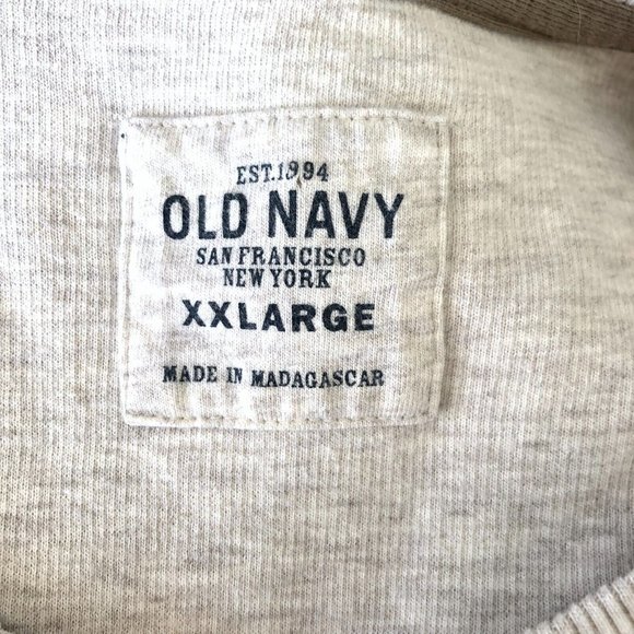 Old Navy Sweater Men's XXL Beige V Neck 100% Cotton Knit Long Sleeve Casual - Picture 3 of 10
